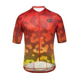 GORE Kurzarm Fahrradtrikot - RAIN CAMO - Orange/Gelb