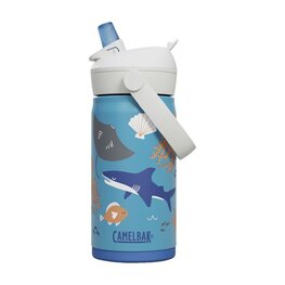 CAMELBAK Fahrrad-Wasserflasche - THRIVE FLIP STRAW KIDS VSS 0,35 L - Blau/mehrfarbig