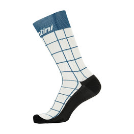 SANTINI Klassische Fahrradsocken - DINAMO MEDIUM - Weiß/Blau