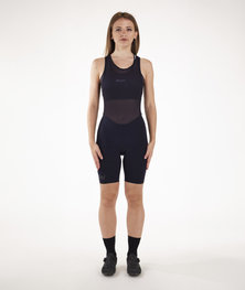 SANTINI Kurze Fahrradhose mit Trägern - UNICO LADY - Schwarz