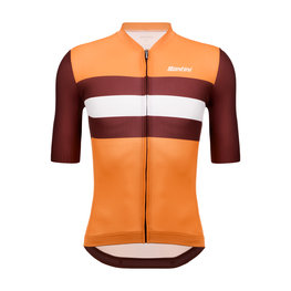 SANTINI Kurzarm Fahrradtrikot - ECO SLEEK NEW BENGAL  - Orange/bordeaux