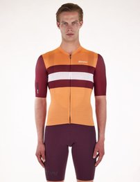 SANTINI Kurzarm Fahrradtrikot - ECO SLEEK NEW BENGAL  - Orange/bordeaux