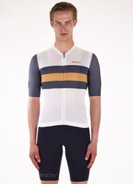 SANTINI Kurzarm Fahrradtrikot - ECO SLEEK NEW BENGAL  - Weiß/Grau