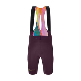 SANTINI Kurze Fahrradhose mit Trägern - UNICO EDGE - bordeaux