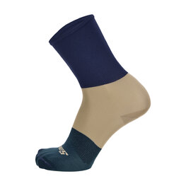 SANTINI Klassische Fahrradsocken - BIG BENGAL - Beige/Blau