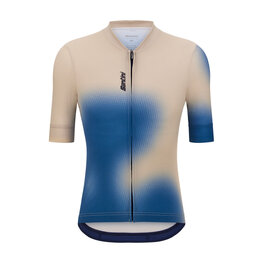 SANTINI Kurzarm Fahrradtrikot - SPOT - Beige/Blau