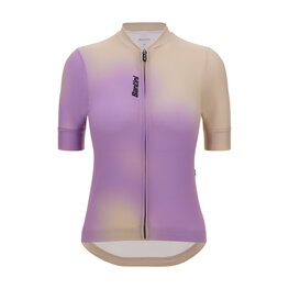 SANTINI Kurzarm Fahrradtrikot - SPOT - Beige/Lila