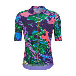 SANTINI Kurzarm Fahrradtrikot - REDUX LOUD - Grün/Lila/Rosa