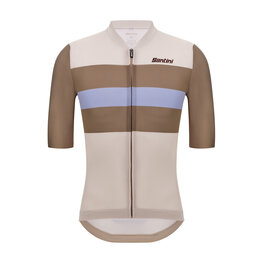 SANTINI Kurzarm Fahrradtrikot - BENGAL - Beige/Braun/Hellblau