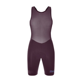 SANTINI Kurze Fahrradhose mit Trägern - UNICO EDGE - bordeaux