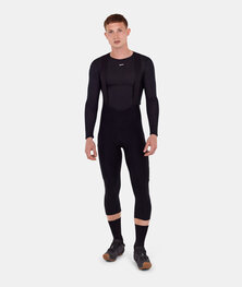 SANTINI 3/4 lange Fahrradhose mit Träger  - CARGO - Schwarz