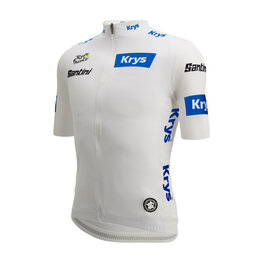 SANTINI Kurzarm Fahrradtrikot - TDF FAN BEST YOUNG RIDER - Weiß