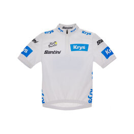 SANTINI Kurzarm Fahrradtrikot - TDF BEST YOUNG RIDER - Weiß