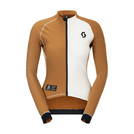 SCOTT Langarm Fahrradtrikot für den Winter - RC PRO WARM REMIX W - Braun/Weiß