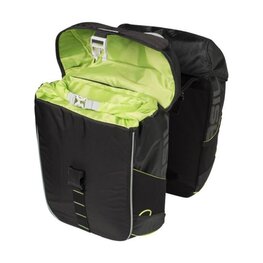 BASIL Fahrradtasche - MILES DOUBLE BAG - Schwarz/Grün