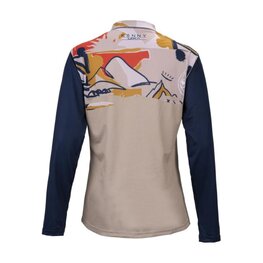 KENNY Langarm Fahrradtrikot für den Sommer - CHARGER - Beige/Blau