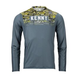 KENNY Langarm Fahrradtrikot für den Sommer - CHARGER - Gelb/Grau
