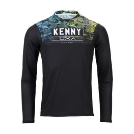 KENNY Langarm Fahrradtrikot für den Sommer - CHARGER - Blau/Grün/Schwarz