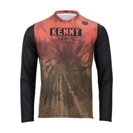 KENNY Langarm Fahrradtrikot für den Sommer - CHARGER  - Rosa/Braun