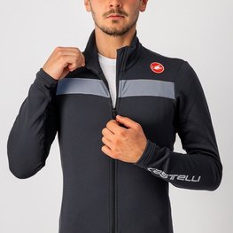 CASTELLI Langarm Fahrradtrikot für den Winter - PURO 3 - Anthrazit