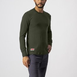 CASTELLI Langarm Fahrrad-Shirt - MERINO LS TEE - Grün