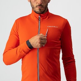 CASTELLI Fahrrad-Thermojacke - GO - Orange/Rot