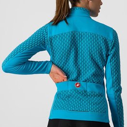 CASTELLI Langarm Fahrradtrikot für den Winter - SFIDA 2 W - Hellblau/Blau