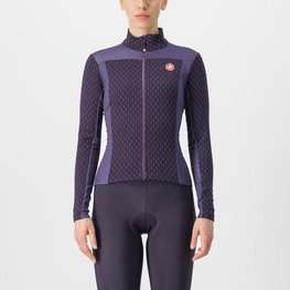 CASTELLI Langarm Fahrradtrikot für den Winter - SFIDA 2 W - Lila