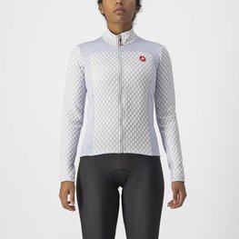 CASTELLI Langarm Fahrradtrikot für den Winter - SFIDA 2 W - Grau/Weiß
