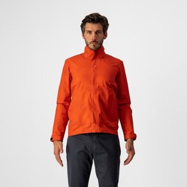 CASTELLI Fahrrad-Regenjacke - COMMUTER REFLEX - Orange/Rot