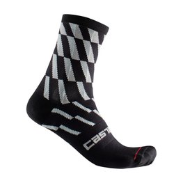 CASTELLI Klassische Fahrradsocken - PENDIO 12 - Schwarz/Hellblau