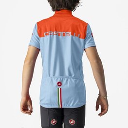 CASTELLI Kurzarm Fahrradtrikot - NEO PROLOGO - Hellblau/Orange