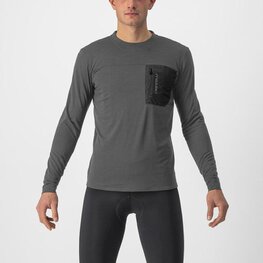 CASTELLI Langarm Fahrradtrikot für den Winter - UNLIMITED MERINO - Grau