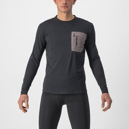 CASTELLI Langarm Fahrradtrikot für den Winter - UNLIMITED MERINO - Schwarz