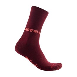 CASTELLI Klassische Fahrradsocken - QUINDICI SOFT MERINO W - bordeaux