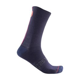 CASTELLI Klassische Fahrradsocken - RACING STRIPE 18 - Blau