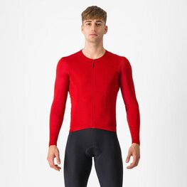 CASTELLI Langarm Fahrradtrikot für den Winter - FLY LS - Rot