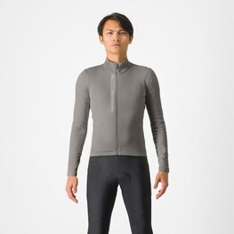 CASTELLI Langarm Fahrradtrikot für den Winter - ENTRATA THERMAL - Grau