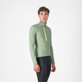CASTELLI Langarm Fahrradtrikot für den Winter - ENTRATA THERMAL - Grün