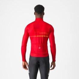 CASTELLI Langarm Fahrradtrikot für den Winter - ENTRATA THERMAL - Rot