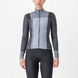 CASTELLI Langarm Fahrradtrikot für den Winter - UNLIMITED W THERMAL - Schwarz