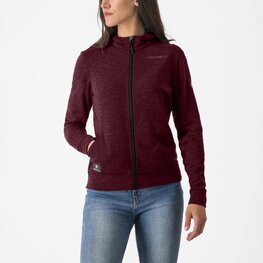 CASTELLI Kapuzenpullover - MILANO 2 FULL ZIP W FLEECE - bordeaux