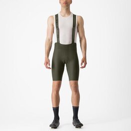 CASTELLI Kurze Fahrradhose mit Trägern - ESPRESSO - Grün
