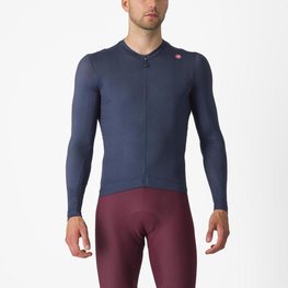 CASTELLI Langarm Fahrradtrikot für den Sommer - ESPRESSO - Blau