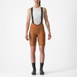 CASTELLI Kurze Fahrradhose mit Trägern - ESPRESSO W DT - Orange