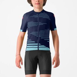 CASTELLI Kurzarm Fahrradtrikot - AERO KID - Blau