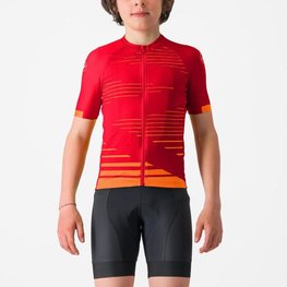 CASTELLI Kurzarm Fahrradtrikot - AERO KID - Rot