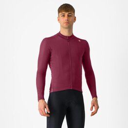 CASTELLI Langarm Fahrradtrikot für den Winter - ESPRESSO THERMAL - bordeaux