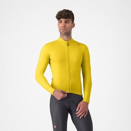 CASTELLI Langarm Fahrradtrikot für den Winter - ESPRESSO THERMAL - Gelb