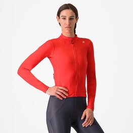 CASTELLI Langarm Fahrradtrikot für den Winter - ESPRESSO THERMAL W - Orange